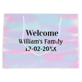 シンプルなミニマルモノグラムロゴパーソナライズウェルカム ラージペーパーバッグ