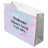 シンプルなミニマルモノグラムロゴパーソナライズウェルカム ラージペーパーバッグ (裏面アングル)