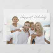 シンプルなミニマル家族の写真の最も楽しいクリスマス シーズンカード (正面)