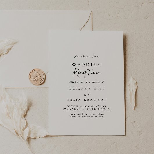 シンプルなミニマル結婚式の披露宴 招待状