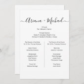 シンプルなミニマル ウェディングパーティー ブラック＆ホワイト 案内状 (正面/裏面)