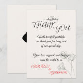 シンプルなミニマル ウェディング サンクス カード (正面/裏面)
