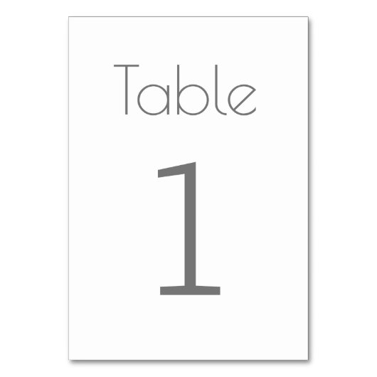 シンプルなミニマル ウェディング テーブル ナンバー テーブルナンバー (正面)