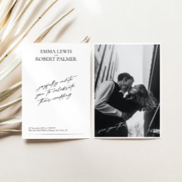 シンプルなミニマル﻿モノクロ写真の結婚式 招待状