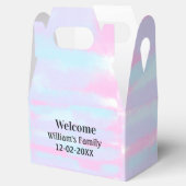 シンプルなミニマル モノグラムロゴ パーソナライズされたウェルカムメッセージ フェイバーボックス (オープン)