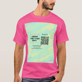 シンプルなミニマルQRコードにロゴとスキャンコード名を追加 Tシャツ
