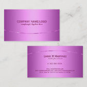 シンプルなメタリックピンクのブラシ仕上げアルミルック 名刺 (正面/裏面)