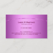 シンプルなメタリックピンクのブラシ仕上げアルミルック 名刺 (裏面)