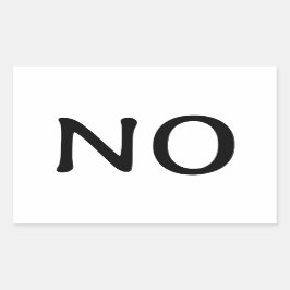 シンプルなメッセージ「いいえ」 長方形シール