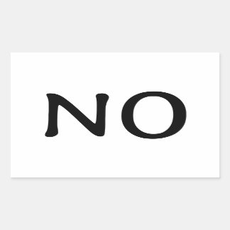 シンプルなメッセージ「いいえ」 長方形シール