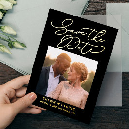 シンプルなメッセージ REAL FOIL Save The Date カード