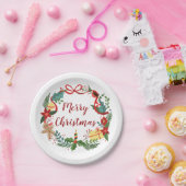 シンプルなメリークリスマスのリース|の紙皿 ペーパープレート (パーティー)