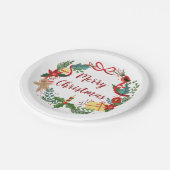 シンプルなメリークリスマスのリース|の紙皿 ペーパープレート (アングル)