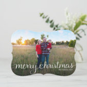 シンプルなメリークリスマスの完全な裁ち切り写真2 シーズンカード (スタンド正面)