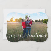 シンプルなメリークリスマスの完全な裁ち切り写真2 シーズンカード (正面)