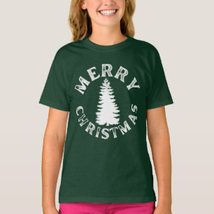 シンプルなメリークリスマスツリー Tシャツ