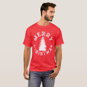 シンプルなメリークリスマスツリー Tシャツ (正面フル)