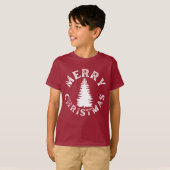 シンプルなメリークリスマスツリー Tシャツ (正面フル)