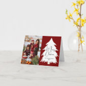 シンプルなメリークリスマスモミの木の家族写真 カード (黄色い花)