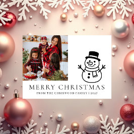 シンプルなメリークリスマスモミの木の家族写真 シーズンカード