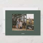 シンプルなメリークリスマス青緑のフレーム写真 シーズンカード (裏面)