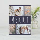シンプルなメリーデザインの複数写真コラージュ シーズンカード (スタンド正面)