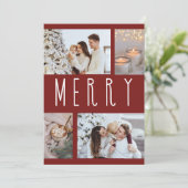 シンプルなメリーデザインの複数写真コラージュ シーズンカード (スタンド正面)