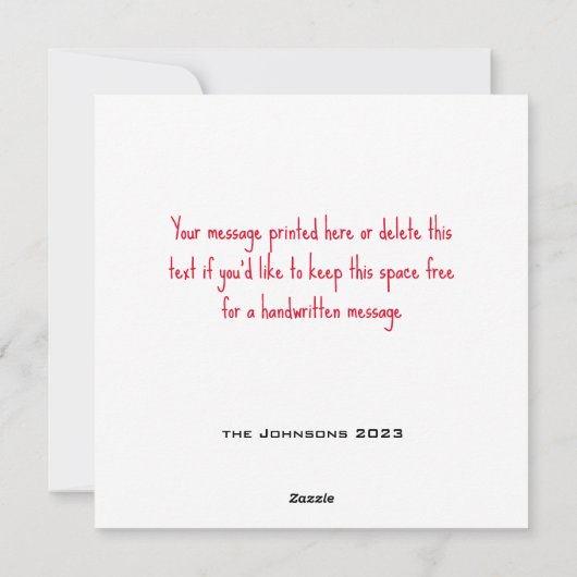 シンプルなモダンなスクエア写真 シーズンカード (裏面)