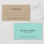 シンプルなモダンなラスティック予約カード 名刺 (正面/裏面)
