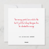 シンプルなモダンな四角い写真1枚 シーズンカード (裏面)