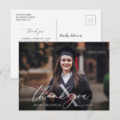 シンプルなモダンな感謝のメッセージ 卒業おめでとう ポストカード (正面/裏面)