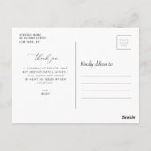 シンプルなモダンな感謝のメッセージ 卒業おめでとう ポストカード (裏面)