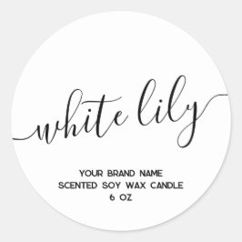 シンプルなモダンな白のミニマルキャンドルラベル ラウンドシール