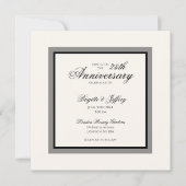 シンプルなモダンな白の25周年結婚式 招待状 (正面)