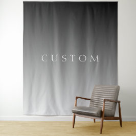 シンプルなモダングレーのオンブレグラデーションにエレガントなテキスト タペストリー