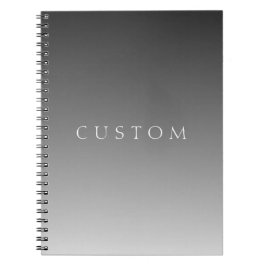 シンプルなモダングレーのオンブレグラデーションにエレガントなテキスト ノートブック