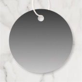 シンプルなモダングレーのオンブレグラデーションにエレガントなテキスト フェイバータグ (裏面)