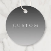 シンプルなモダングレーのオンブレグラデーションにエレガントなテキスト フェイバータグ (正面)