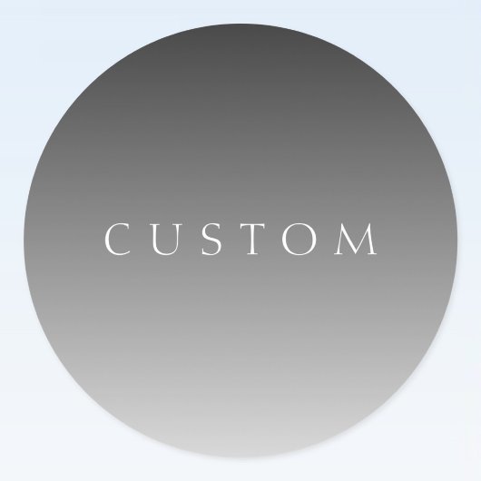 シンプルなモダングレーのオンブレグラデーションにエレガントなテキスト ラウンドシール