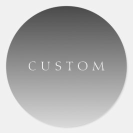 シンプルなモダングレーのオンブレグラデーションにエレガントなテキスト ラウンドシール