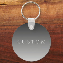 シンプルなモダングレーオンブレグラデーションの上品なテキスト キーホルダー