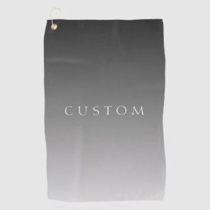 シンプルなモダングレーオンブレグラデーションの上品なテキスト ゴルフタオル