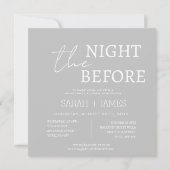 シンプルなモダングレーホワイトリハーサルディナーウェディング 招待状 (正面)