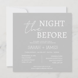 シンプルなモダングレーホワイトリハーサルディナーウェディング 招待状