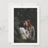 シンプルなモダンスクリプトの結婚式の写真 - 象牙色 招待状 (裏面)