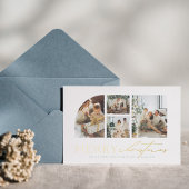 シンプルなモダン写真コラージュのクリスマス 箔シーズンカード