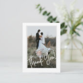 シンプルなモダン結婚式写真感謝カード ポストカード (スタンド正面)
