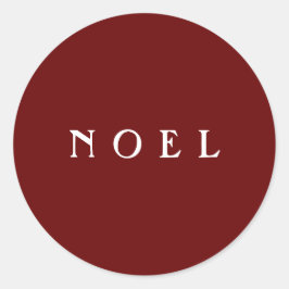 シンプルなモダン赤「NOEL」タイポグラフィ ラウンドシール