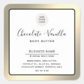 シンプルなモダン タイポグラフィーの贅沢な製品 スクエアシール (正面)