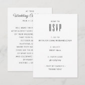 シンプルなモダンRSVPカード 出欠カード (正面/裏面)